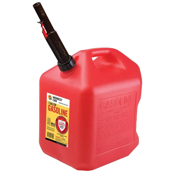 Midwest Can Company 5610 5 Gallon GAS Can Fuel Container Jugs w/ Spout (4 Pack)