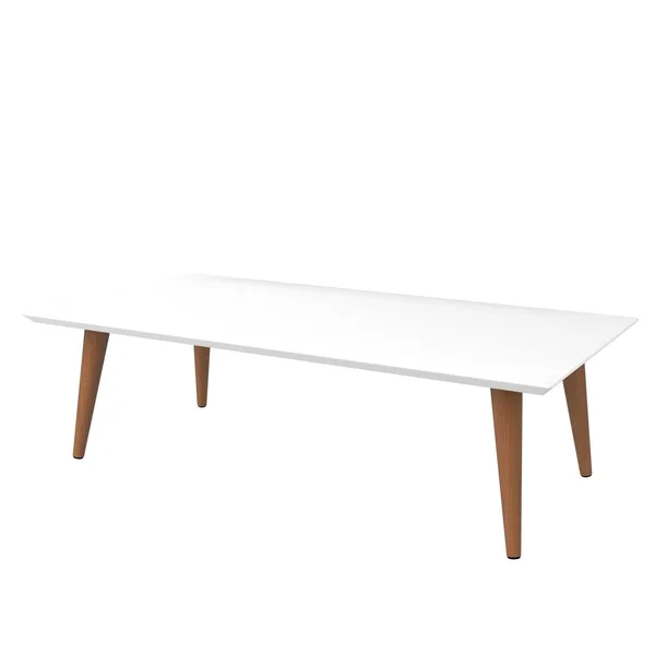 Manhattan Comfort Utopia 11.81x22 High Rectangle Coffee Table with Splayed Legs - White Gloss