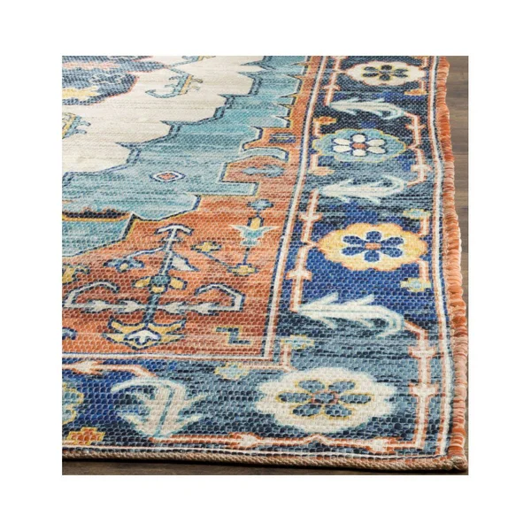Safavieh Saffron SFN585A 2&3x22 x 8&0x22 Runner Blue, Coral Area Rug