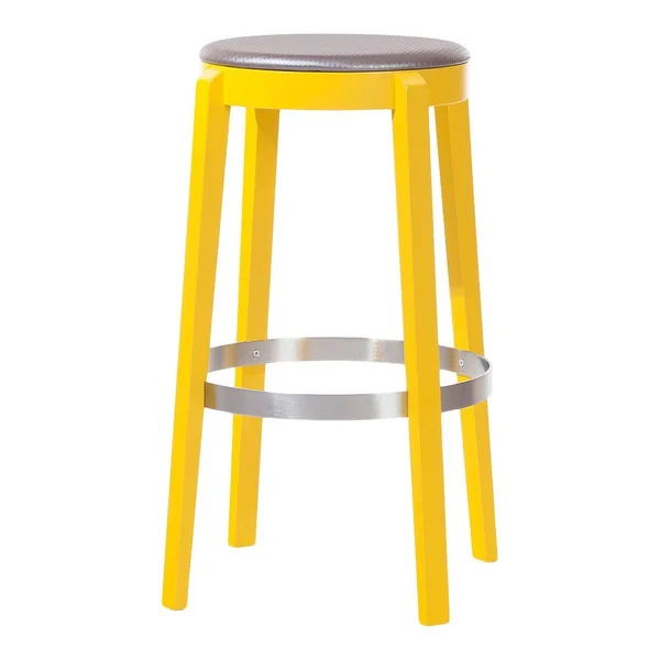 Ton Punton Bar/Counter Stool w/ Stainless Steel Metal Ring - Upholstered - Beech Pigment Frame - Cat D, Bar Height: 32.3x22 Sh