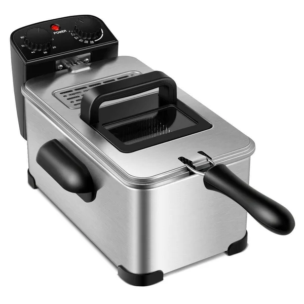 3.2 Quart Electric Stainless Steel Deep Fryer with Timer - Black/Silver