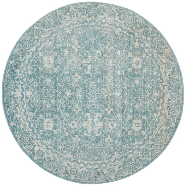 Safavieh Evoke EVK270D 5&1x22 x 5&1x22 Square Light Blue - Ivory Area Rug