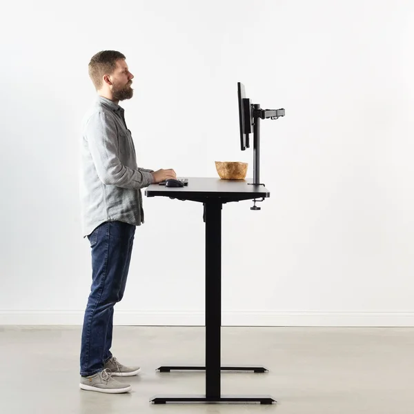Vivo 60x22 x 24x22 Electric Desk with Black Frame Black Top