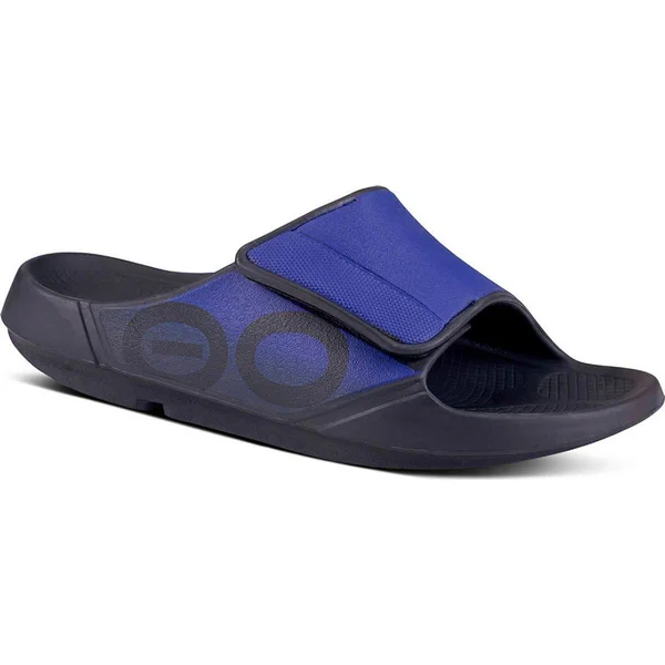 OOFOS Men's OOahh Sport Flex Recovery Sandal Size 15 in Matte Black