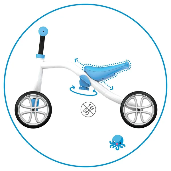 Chillafish Kid's Quadie Grow-With-Me Ride on - Blue