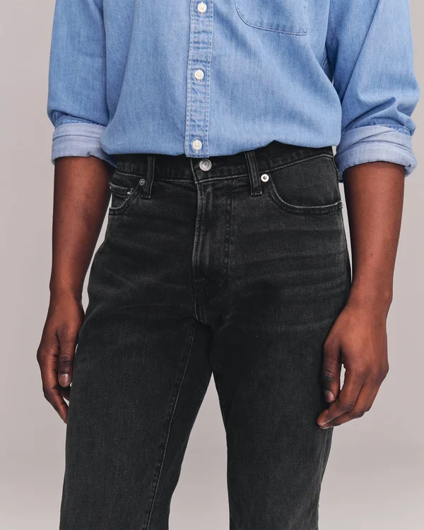 Men's Skinny Jeans in Washed Black, Size 38 x 34, Abercrombie & Fitch