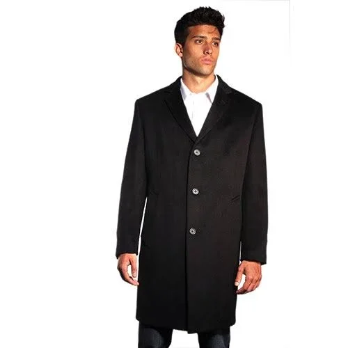 Jean Paul Germain Jeffrey Wool Blend Topcoat, Men's, Black, Size 44 Long