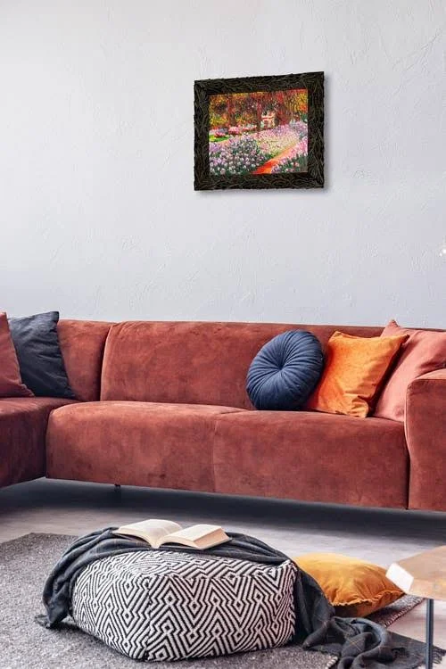 Overstock Art Artist&s Garden at Giverny with Feathered Ebony Frame - 11.24x22 x 13.24x22 in Multi at Nordstrom Rack