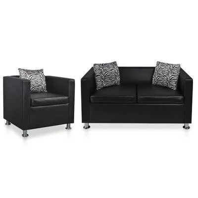 Bornaman 2 Piece Living Room Set Latitude Run Fabric: Black