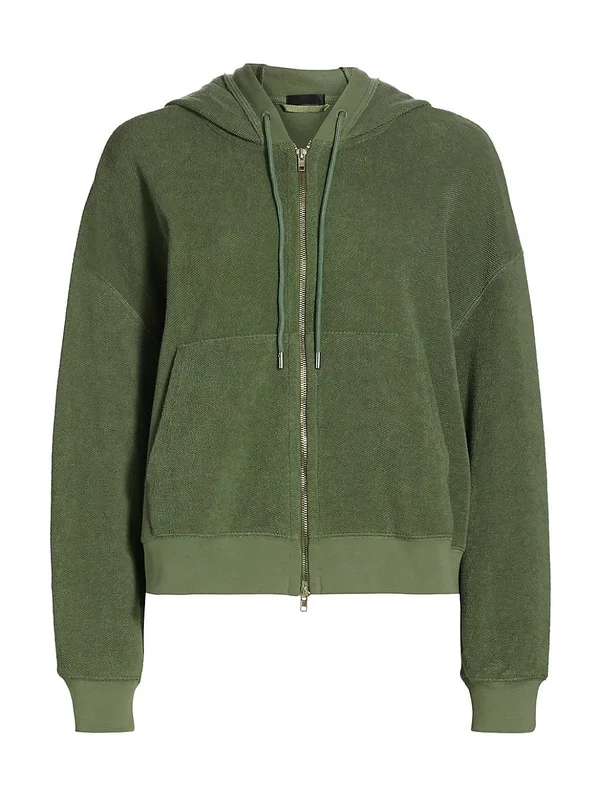 ATM Anthony Thomas Melillo Women's REVERSE French Terry Zip Hoodie Agave, Xs
