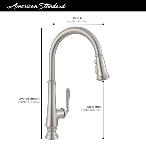 American Standard 4279.410 Delancey Single Handle Pull-Down Spray Bar Faucet - Legacy Bronze