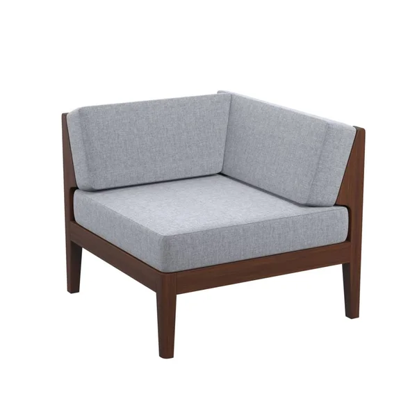 Linon Briardale Outdoor Chair, Corner, Walnut/Gray