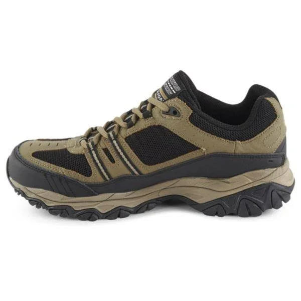 Skechers Men's After Burn Memory Fit Strike Off Sneaker, Pebble/Black