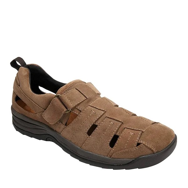 Drew Men's Dublin Fisherman Sandal - Size: 7.5, Olive Suede