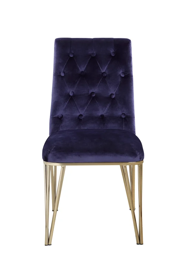 Iconic Home Callahan Velvet Tufted Dining Chair (Set of 2) Navy