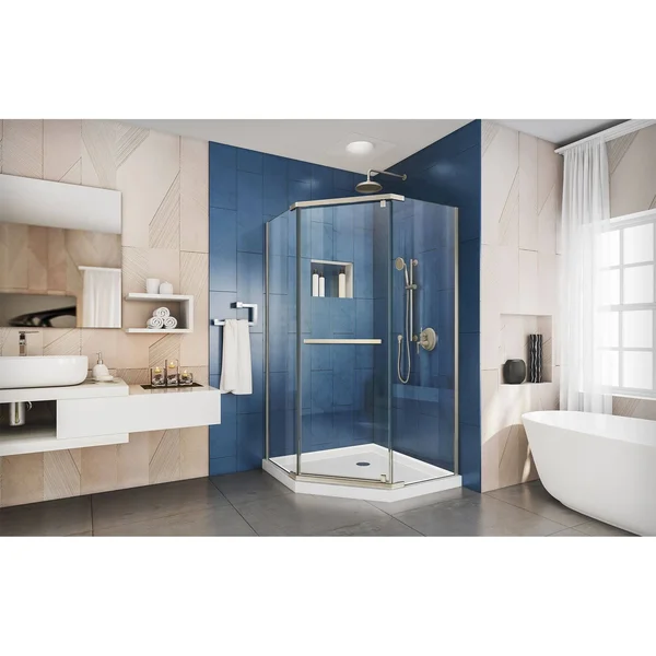 DreamLine SHEN-2138380-04 Prism Pivot Shower Enclosure, Brushed Nickel, 38-1/8x22 x 38-1/8x22 x 72x22