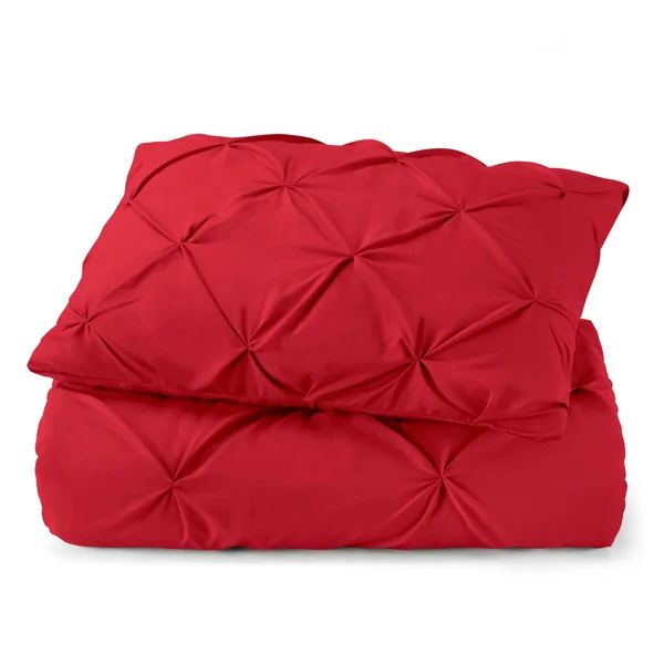 Nestl Pinch Pleat 3-Piece Duvet Cover Set - Mauve - Full, 68 x 90 inches