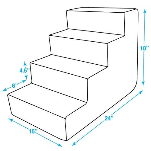 Best Pet Supplies ST210T-M Foam Pet Stairs/Steps - 4-Step, Black