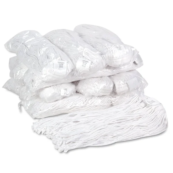 Unisan - Premium Cut-End Wet Mop Heads - Rayon, 20oz, White - 12/Carton