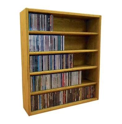 Multimedia Storage Rack Rebrilliant Size: 30.75x22 H x 26.88x22 W x 6.75x22 D, Color: Honey Oak