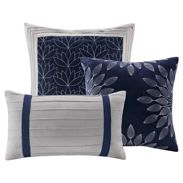 Madison Park - Palmer 7 Piece Comforter Set - Blue - Cal King