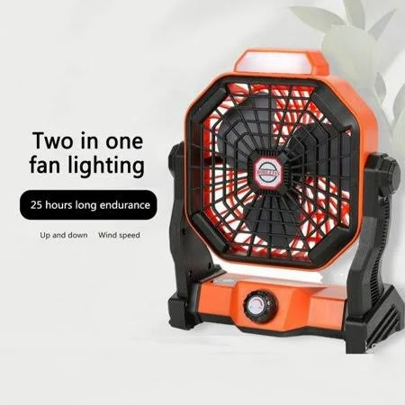 Portable Camping Fan with LED Lights, USB Rechargeable Personal Desk Fan, Adjustable Tent Fan, Suitable for Outdoor, Home, Offic