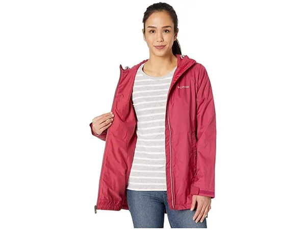 Columbia Women's Switchback Lined Long Rain Jacket, XL, Red