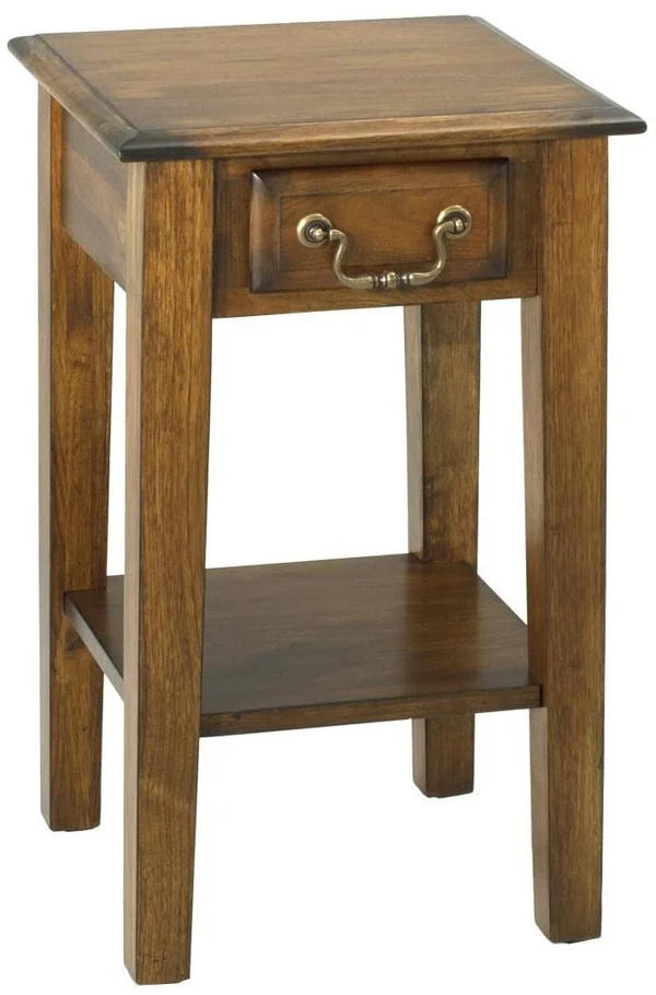 Chelsea Home Tyler Squared End Table with Drawer in Burnished Walnut