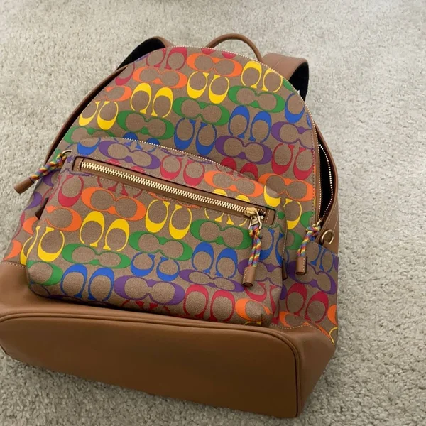 Coach Bags, Coach Backpack Large Rainbow Multicolor, Color: Brown/Yellow, Size: Large, Marlenis_1973's Closet