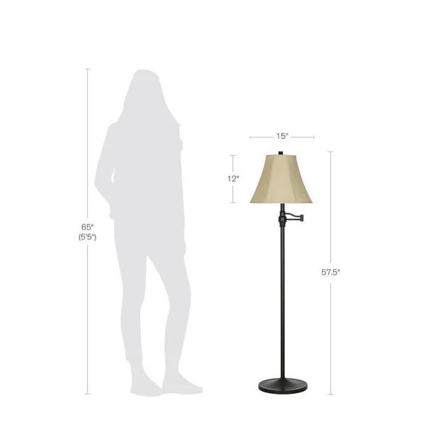 Cresswell 57.5 in. Bronze Swing Arm Floor Lamp