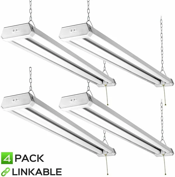 Maxlite 4ft Utility LED Shop Light Linkable - 4300lm, Daylight 5000K, Pull Chain On/Off, 42W Garage Light, Integrated LED Lights