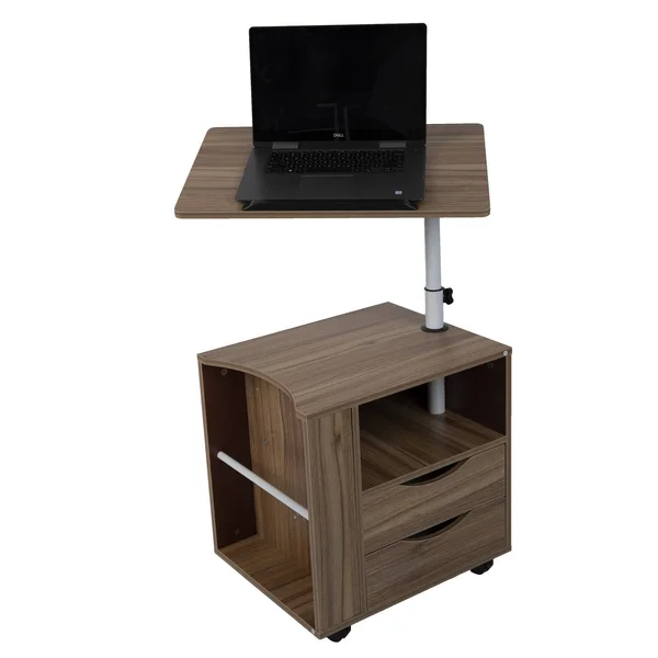 Mind Reader Bedside Workstation Adjustable Desk - Brown