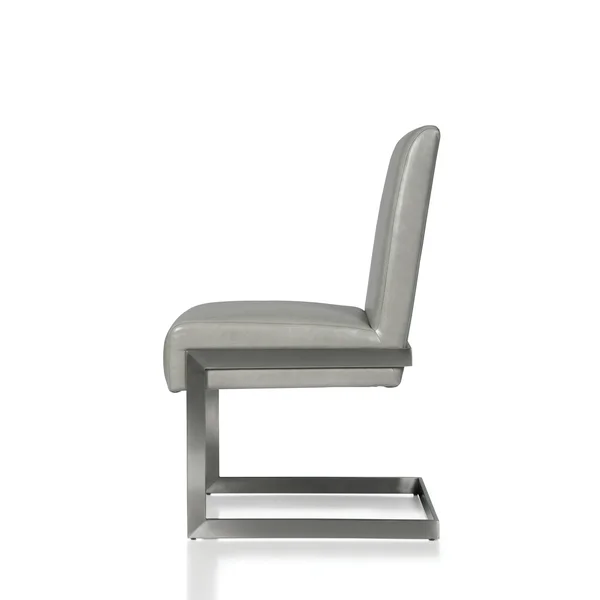 Leatherette Upholstered with Dining Chair with Cantilever Base - Gray