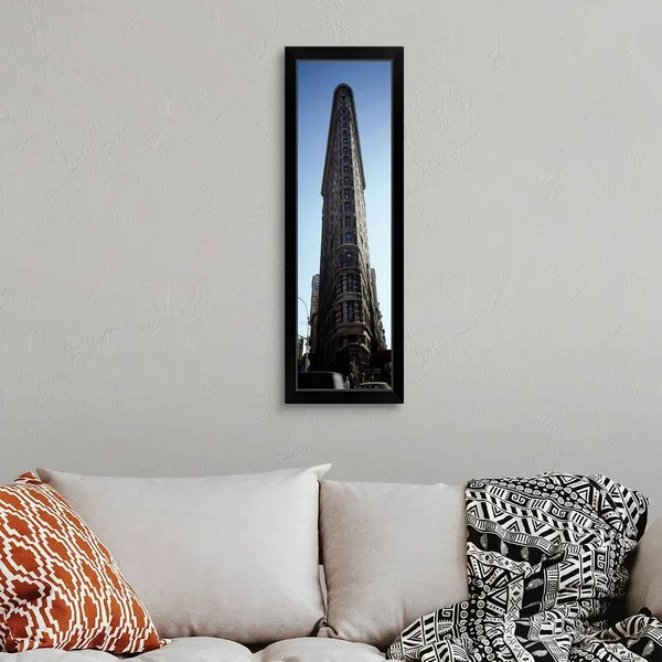 Low Angle View of An Office Building, Flatiron Building, Manhattan, New York City, New York State, Black Framed Wall Art, 12x