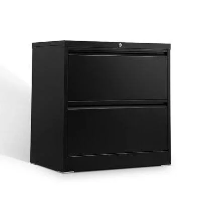 Folding 2-Drawer Vertical Filing Cabinet Inbox Zero Color: Black