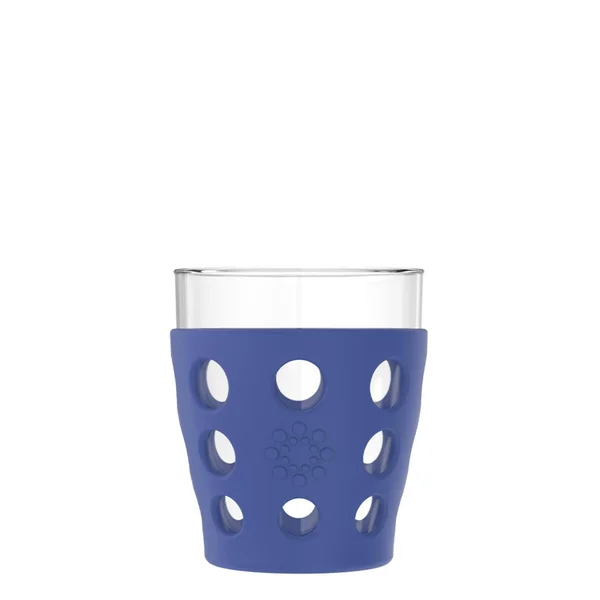 10oz Beverage Glass with Silicone Sleeve Optic White 4 Pack