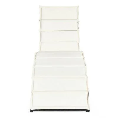 Clemence 64x22 Long Single Chaise with Cushions Wrought Studio Cushion Color: White