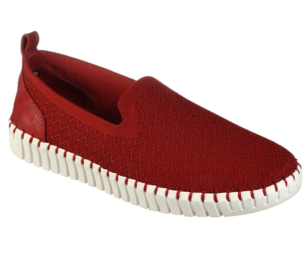 Skechers Women's Sepulveda Blvd - Day Wishes Slip-On Shoes - Dark Red, 8.5