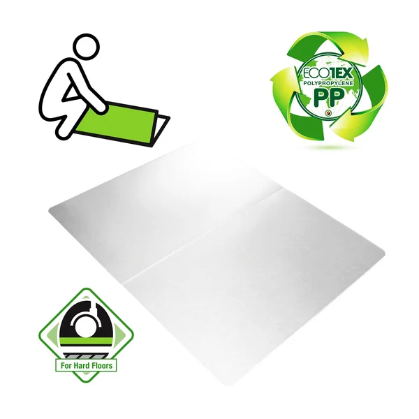 Ecotex Polypropylene Rectangular Anti-Slip Foldable Chair Mat for Hard Floors - 45x22 x 53x22