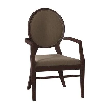Oakridge Upholstered King Louis Back Arm Chair Fairfield Chair Body Fabric: 9177 Driftwood, Frame Color: Espresso