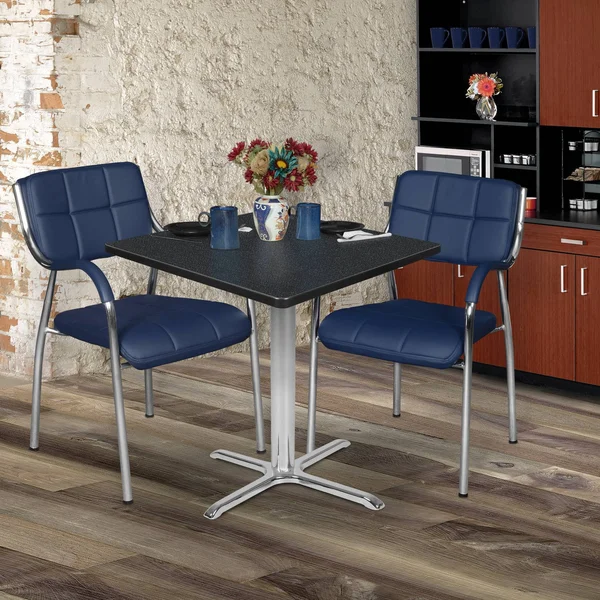 30x22 Via Square x - Base Dining Table Carbon/Chrome - Regency