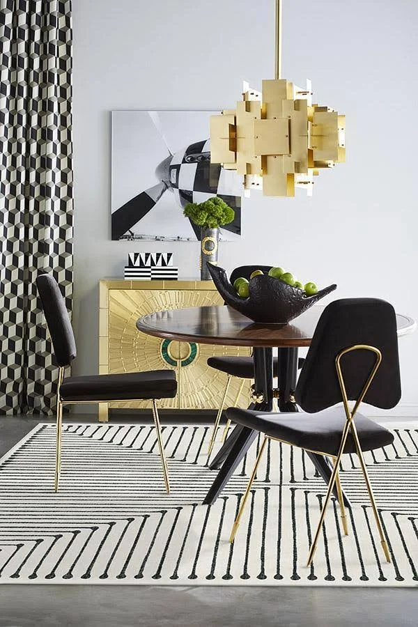 5&x7&, Machine Washable Area Rug, Kid & Pet Friendly, Indoor Rug, Jonathan Adler Inkdrop Black & Ivory Rug, Ruggabl
