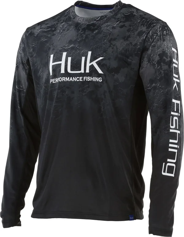 Huk Men's Icon Camo Fade Long Sleeve Shirt - Size: XL, Night Vision