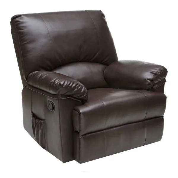 Relaxzen Brown Marbled Leather Rocker Recliner with Heat and Massage