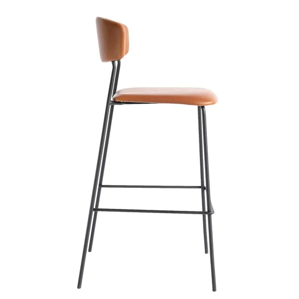 Lucy 42 in. Brown Open Back Metal Bar Stool with Faux Leather Seat-Set of 2