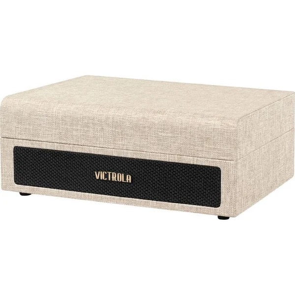 Parker Bluetooth Suitcase Record Player with 3-Speed Turntable Victrola Color: Light Beige