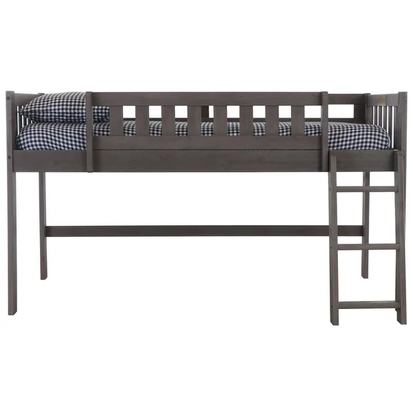 Os Home and Office Model 83204-1 Charcoal Gray Twin Low Loft Bed