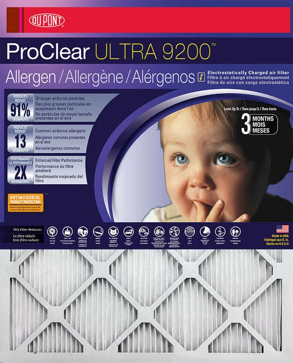 14x25x1 Dupont Proclear Ultimate Allergen Electrostatic Air Filter (4 Pack)