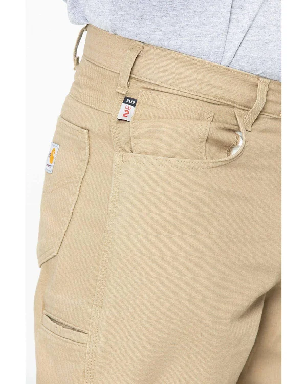 Carhartt Men's Flame Resistant Canvas Jean, Golden Khaki