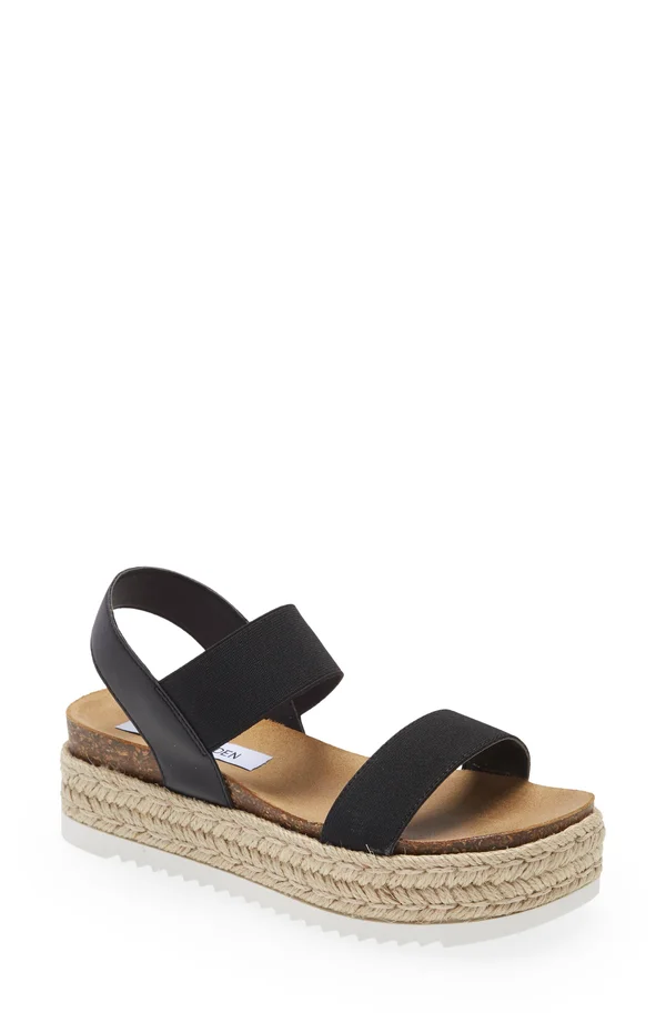 Steve Madden Jaklin Platform Sandals - Black - 10